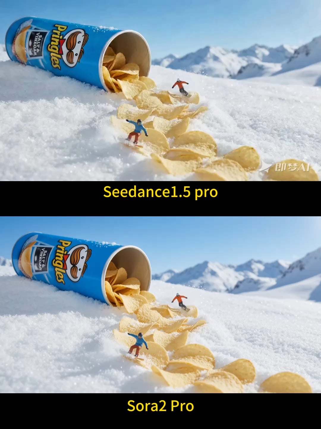 Original image for Macro Physics Test: Snack Can Ski Slope. 🏂 (Seedance 1.5 Pro vs Sora 2 Pro)